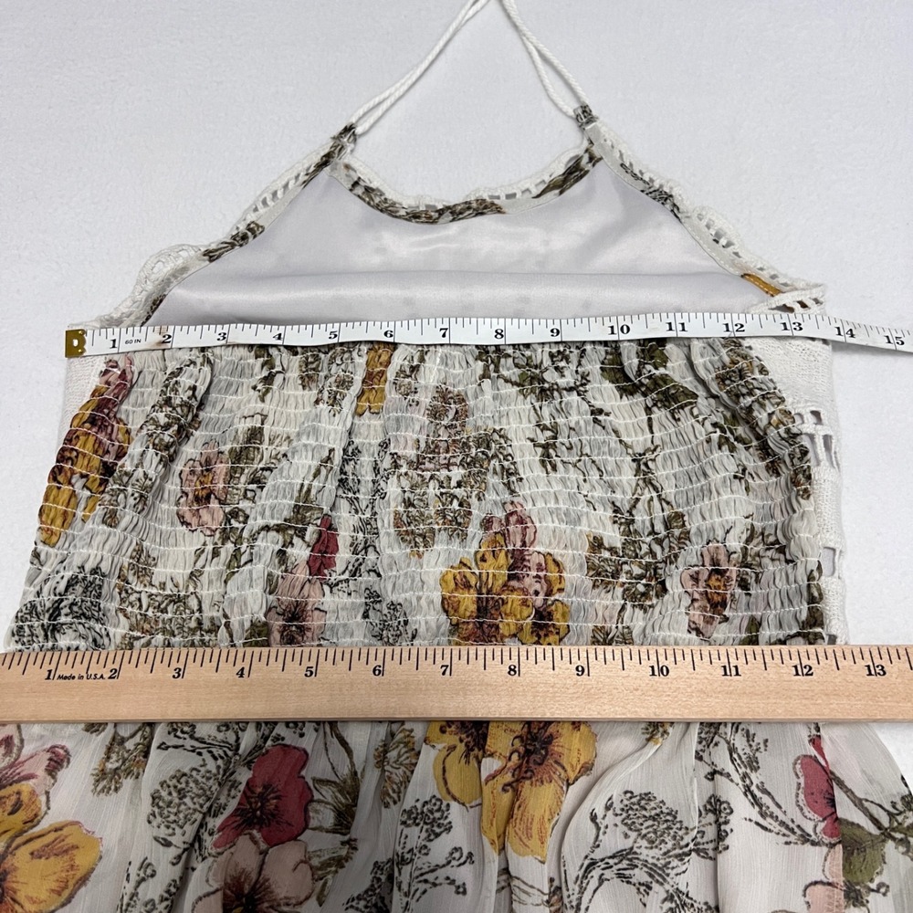 Altar'd State Maxi Dress Women Small White Floral Crochet Halter Boho DE1890-960 - Picture 7 of 9